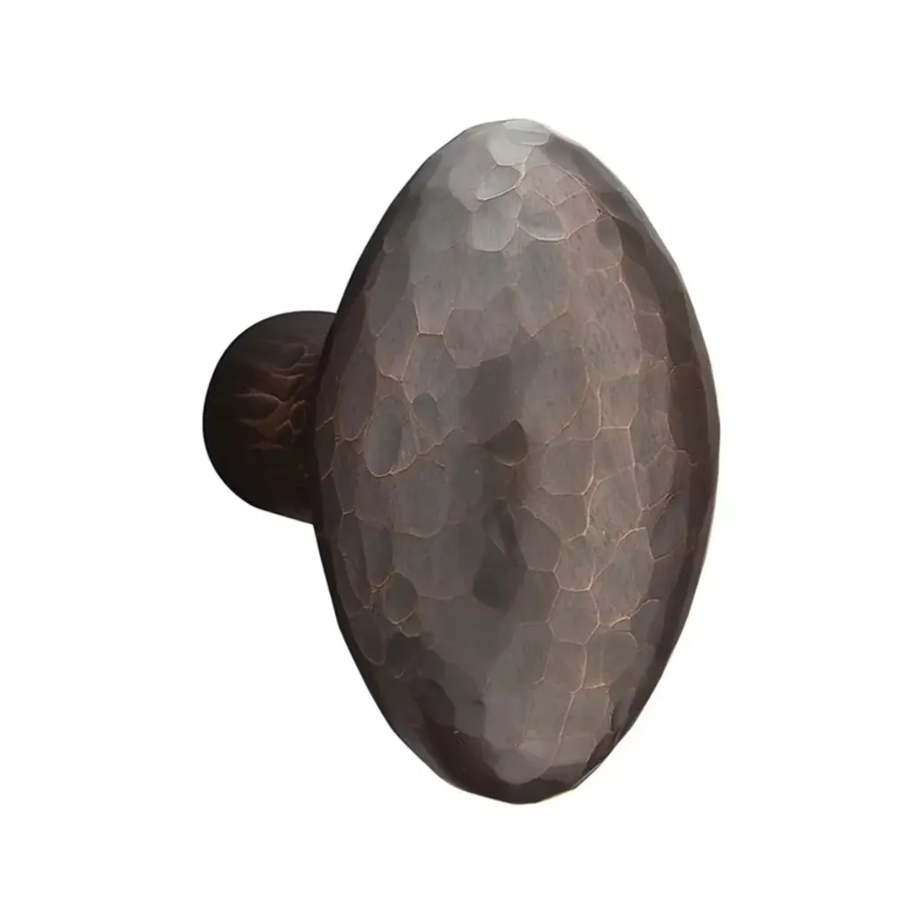 Hammered Egg Knob (Disk, Satin Brass, Privacy)