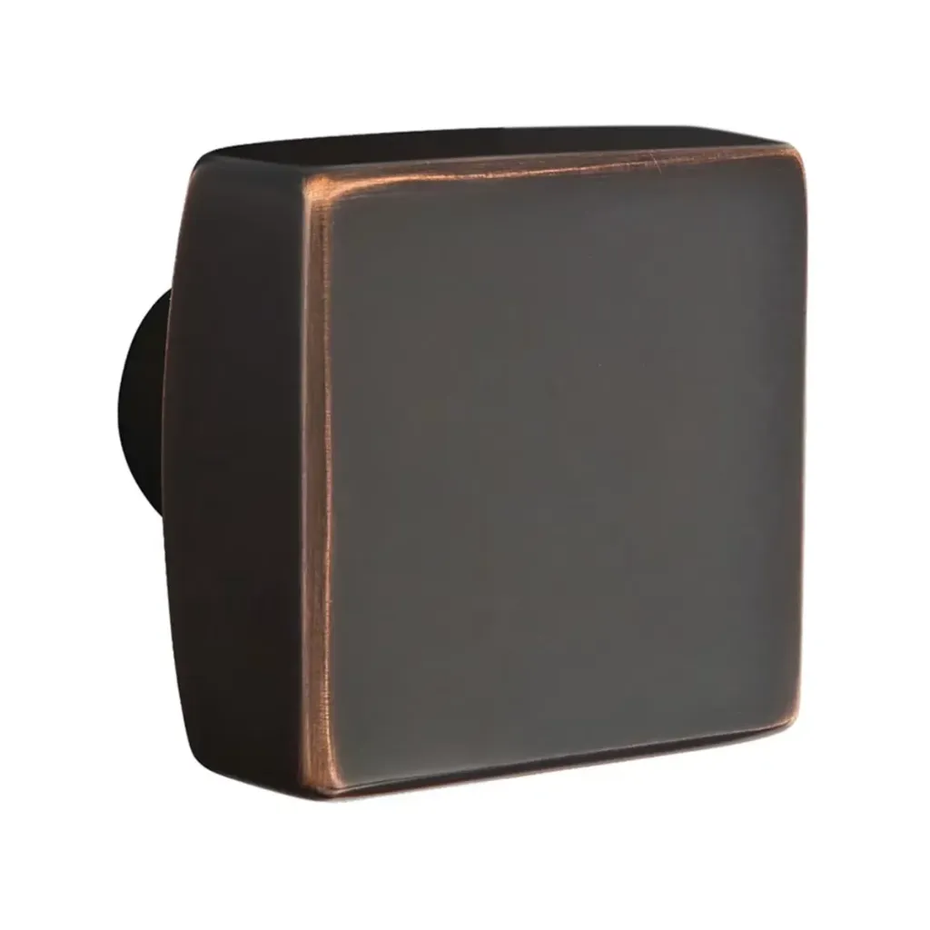 Square Knob (Disk, Satin Brass, Privacy)